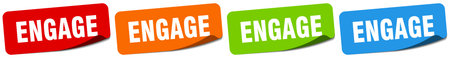 engage sticker. engage sticker set isolated on white backgroundのイラスト素材