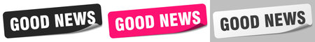 good news sticker. good news sticker set isolated on white backgroundのイラスト素材
