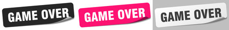 game over sticker. game over sticker set isolated on white backgroundのイラスト素材