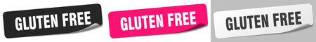 gluten free sticker. gluten free sticker set isolated on white backgroundのイラスト素材