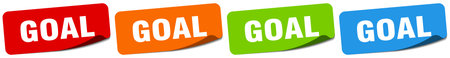 goal sticker. goal sticker set isolated on white backgroundのイラスト素材