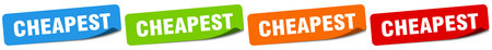 cheapest sticker. cheapest sticker set isolated on white backgroundのイラスト素材