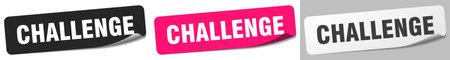 challenge stickers. challenge sticker set isolated on white backgroundのイラスト素材