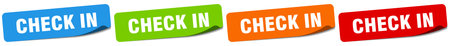 check in sticker. check in sticker set isolated on white backgroundのイラスト素材