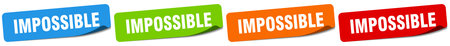 impossible sticker. impossible sticker set isolated on white backgroundのイラスト素材