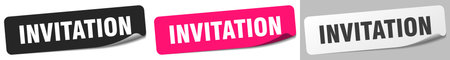 invitation sticker. invitation sticker set isolated on white backgroundのイラスト素材