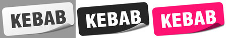kebab sticker. kebab sticker set isolated on white backgroundのイラスト素材