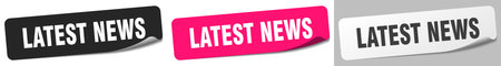 latest news sticker. latest news sticker set isolated on white backgroundのイラスト素材