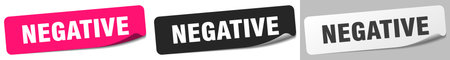 negative sticker. negative sticker set isolated on white backgroundのイラスト素材