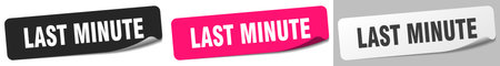 last minute sticker. last minute sticker set isolated on white backgroundのイラスト素材