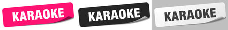 karaoke sticker. karaoke sticker set isolated on white backgroundのイラスト素材