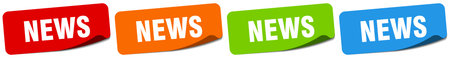 news sticker. news sticker set isolated on white backgroundのイラスト素材