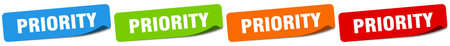 priority sticker. priority sticker set isolated on white backgroundのイラスト素材