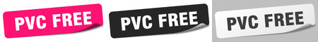 pvc free sticker. pvc free sticker set isolated on white backgroundのイラスト素材