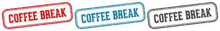 coffee break stamp. coffee break stamp set on white backgroundのイラスト素材