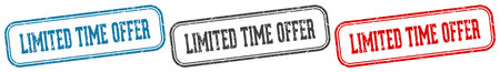 limited time offer stamp. limited time offer stamp set on white backgroundのイラスト素材