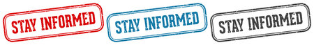stay informed stamp. stay informed stamp set on white backgroundのイラスト素材