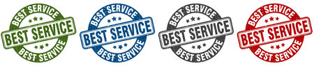 best service stamp. best service stamp set on white backgroundのイラスト素材
