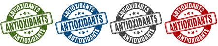 antioxidants stamp. antioxidants stamp set on white backgroundのイラスト素材