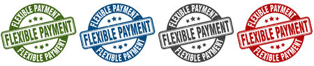 flexible payment stamp. flexible payment stamp set on white backgroundのイラスト素材