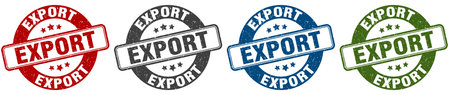export stamp. export stamp set on white backgroundのイラスト素材