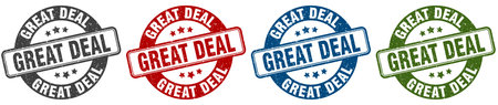 great deal stamp. great deal stamp set on white backgroundのイラスト素材