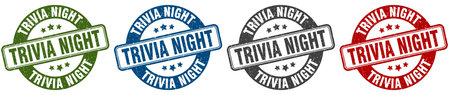 trivia night stamp. trivia night stamp set on white backgroundのイラスト素材