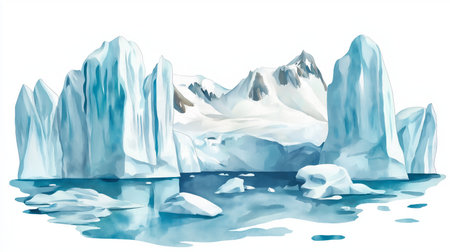 El Calafate. El Calafate hand drawn watercolor illustration on white backgroundの写真素材