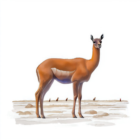 Eduardo Avaroa Andean Fauna National Reserve. Eduardo Avaroa Andean Fauna National Reserve hand drawn watercolor illustration on white backgroundの写真素材