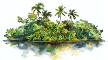 Pepperpot Nature Park. Pepperpot Nature Park hand drawn watercolor illustration on white backgroundの写真素材