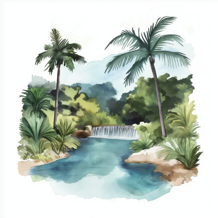 Hand drawn watercolor illustration on white backgroundの写真素材