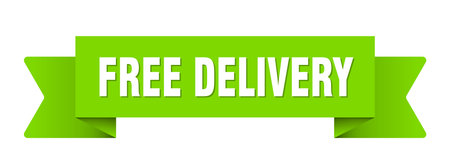 free delivery ribbon. free delivery ribbon isolated on transparent backgroundのイラスト素材