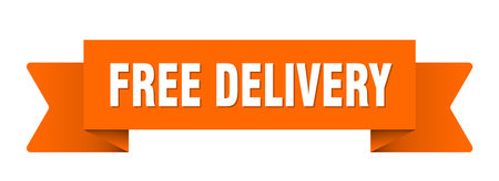free delivery ribbon. free delivery ribbon isolated on transparent backgroundのイラスト素材