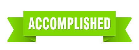 accomplished ribbon. accomplished ribbon isolated on transparent backgroundのイラスト素材