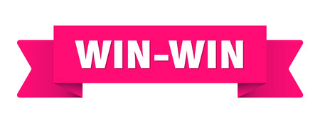 win-win ribbon. win-win ribbon isolated on transparent backgroundのイラスト素材