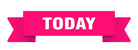 today ribbon. today ribbon isolated on transparent backgroundのイラスト素材