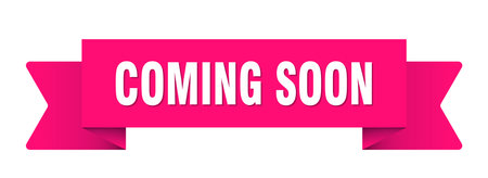 coming soon ribbon. coming soon ribbon isolated on transparent backgroundのイラスト素材