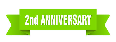 2nd anniversary ribbon. 2nd anniversary ribbon isolated on transparent backgroundのイラスト素材