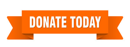 donate today ribbon. donate today ribbon isolated on transparent backgroundのイラスト素材