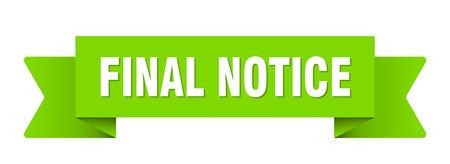 final notice ribbon. final notice ribbon isolated on transparent backgroundのイラスト素材