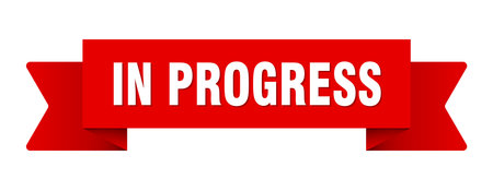 in progress ribbon. in progress ribbon isolated on transparent backgroundのイラスト素材