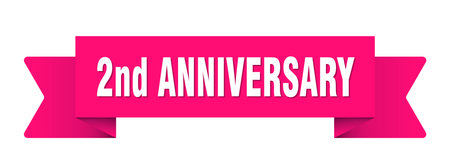 2nd anniversary ribbon. 2nd anniversary ribbon isolated on transparent backgroundのイラスト素材