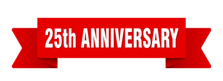 25th anniversary ribbon. 25th anniversary ribbon isolated on transparent backgroundのイラスト素材