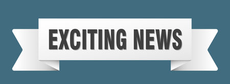 exciting news ribbon. exciting news ribbon isolated on transparent backgroundのイラスト素材