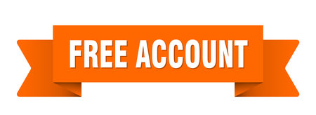 free account ribbon. free account ribbon isolated on transparent backgroundのイラスト素材