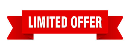 limited offer ribbon. limited offer ribbon isolated on transparent backgroundのイラスト素材