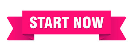 start now ribbon. start now ribbon isolated on transparent backgroundのイラスト素材