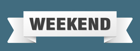 weekend ribbon. weekend ribbon isolated on transparent backgroundのイラスト素材