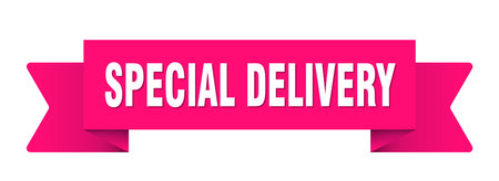 special delivery ribbon. special delivery ribbon isolated on transparent backgroundのイラスト素材