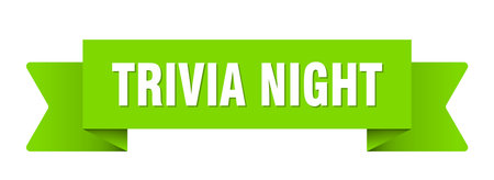 trivia night ribbon. trivia night ribbon isolated on transparent backgroundのイラスト素材